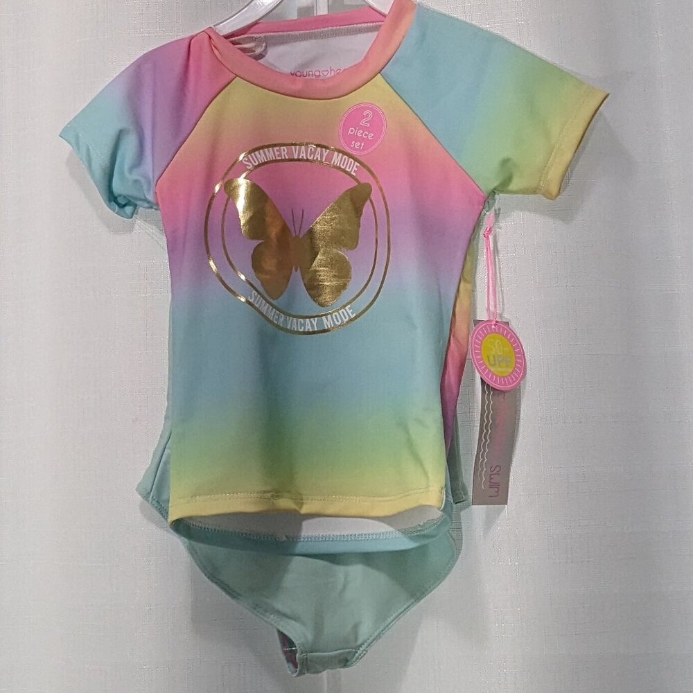 YOUNG HEART  Swimsuit  2 Piece Multi-Color  Size 3T NWT